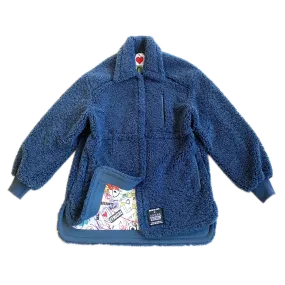 100% Recycled Shearling Shacket - French Blue