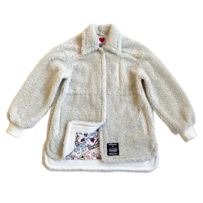 100% Recycled Shearling Shacket - Ivory