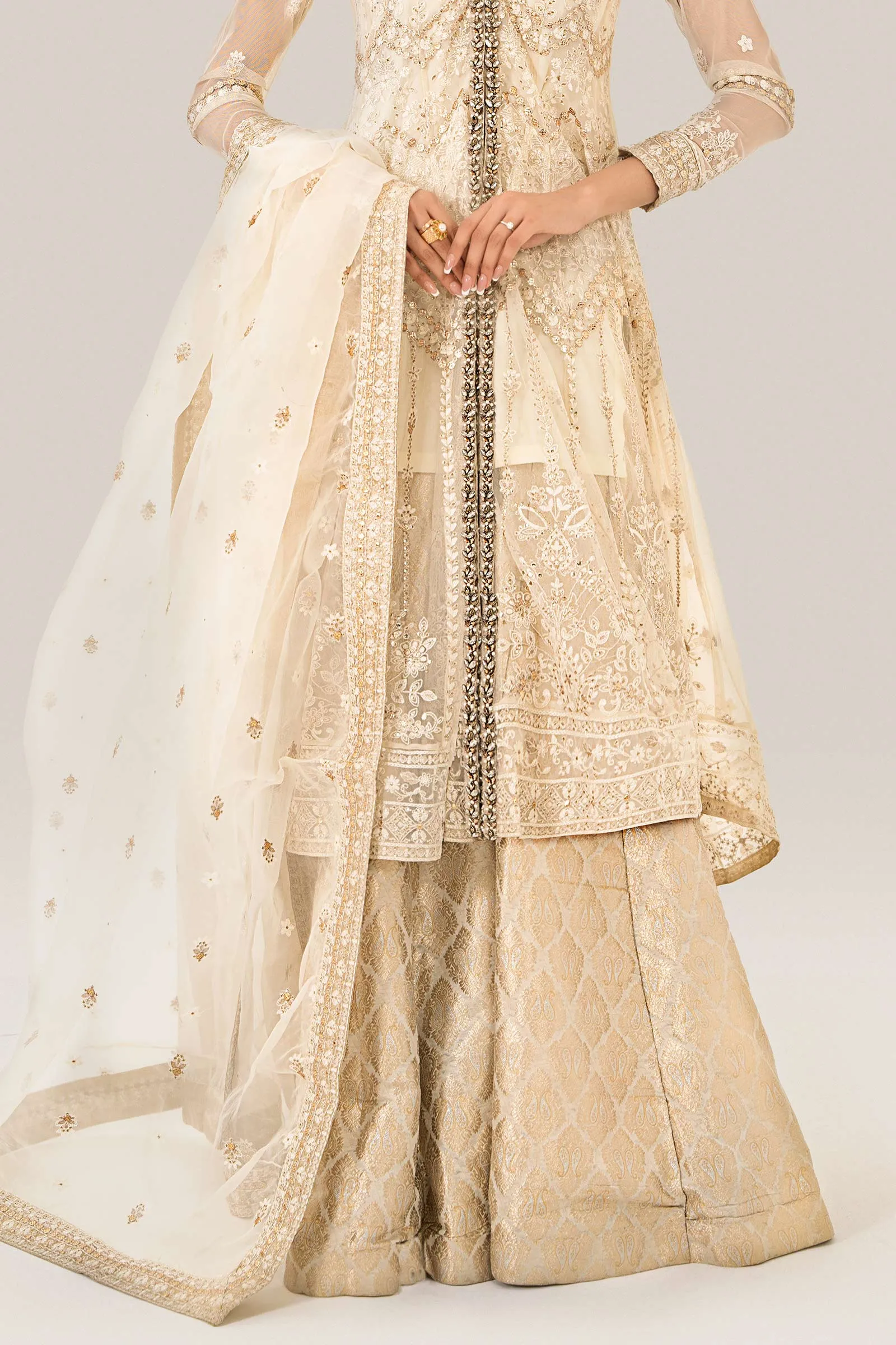 3 Piece Embroidered Net Suit | SF-EF24-28