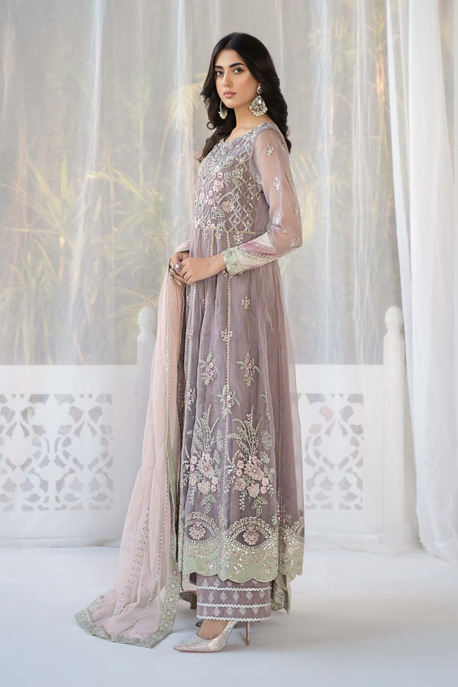 3 Piece Embroidered Organza Suit | SF-EF24-61