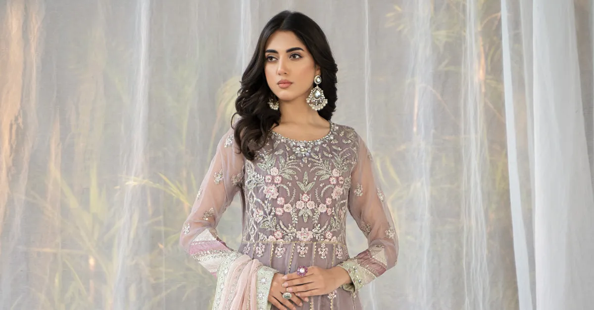 3 Piece Embroidered Organza Suit | SF-EF24-61