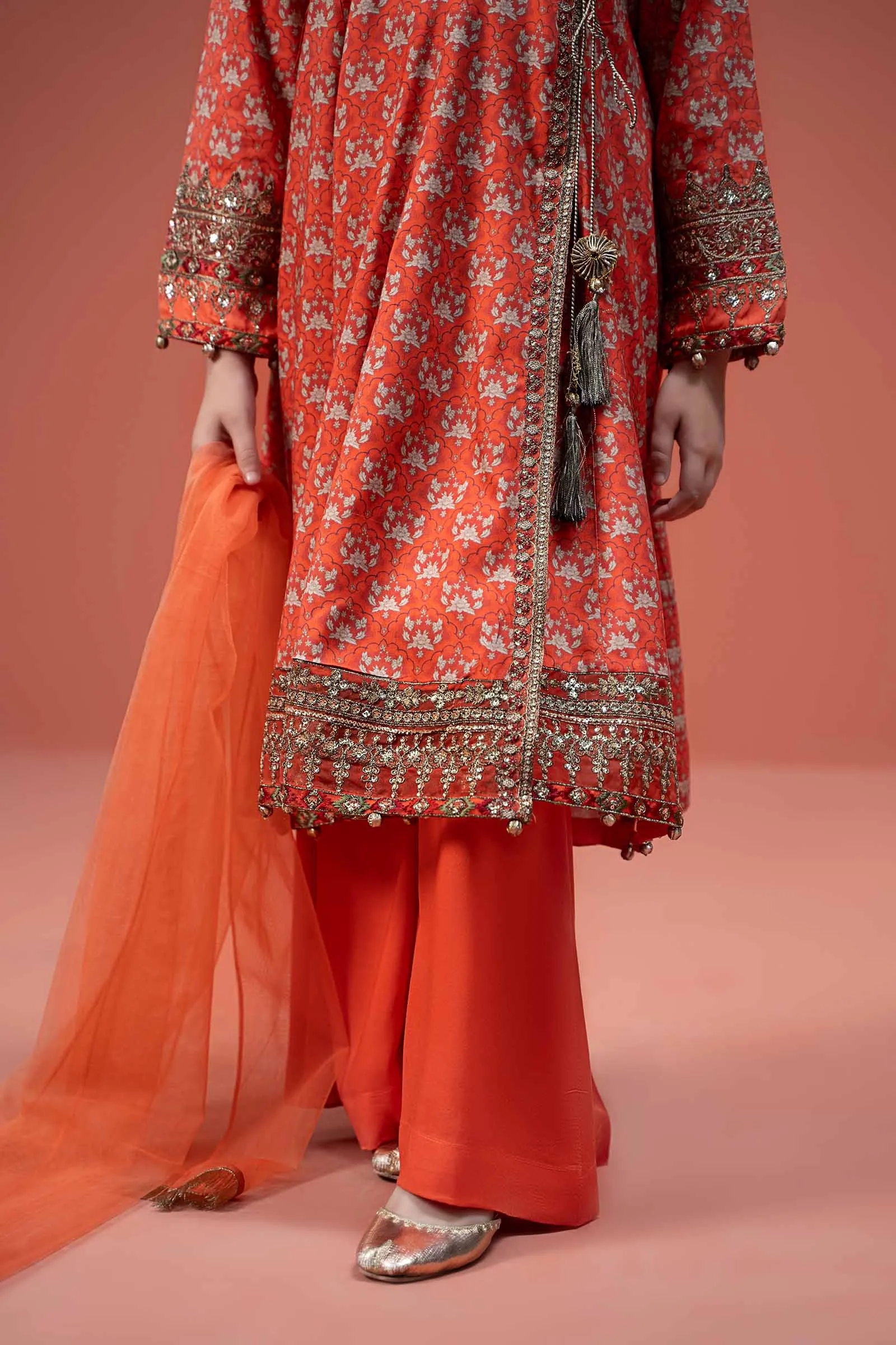 3 Piece Printed Linen Suit | MKD-W24-16