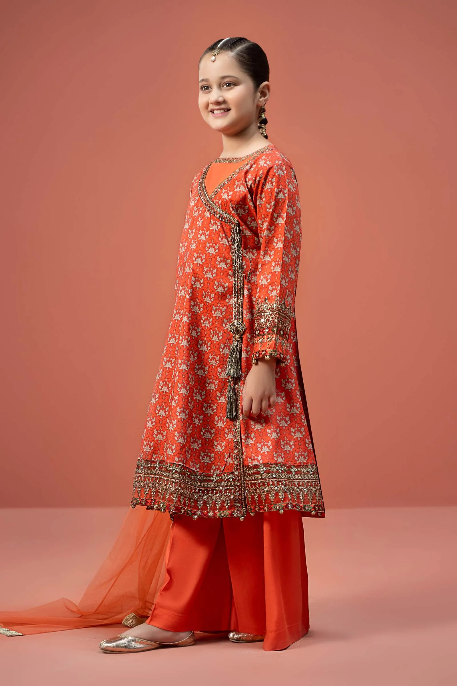 3 Piece Printed Linen Suit | MKD-W24-16