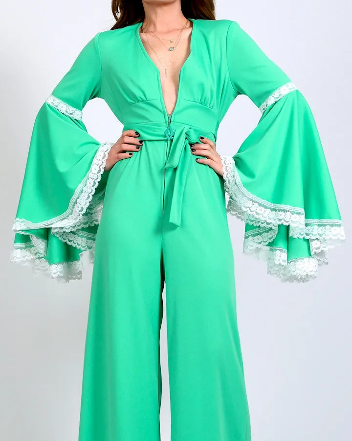 70s Bell Sleeve Palazzo Jumpsuit