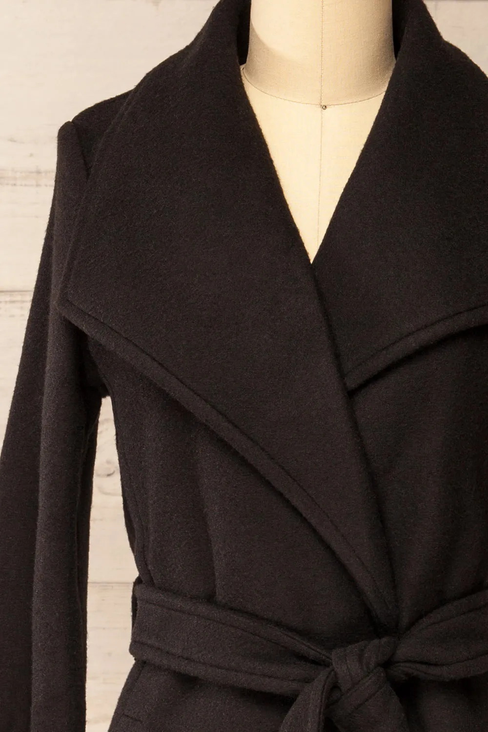 Abasha Black | Short Felt Coat