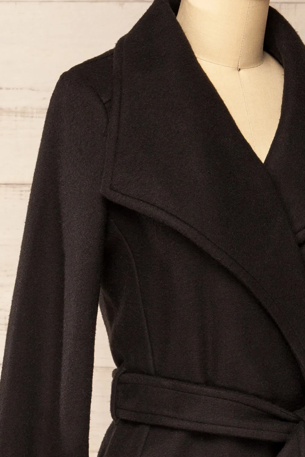 Abasha Black | Short Felt Coat