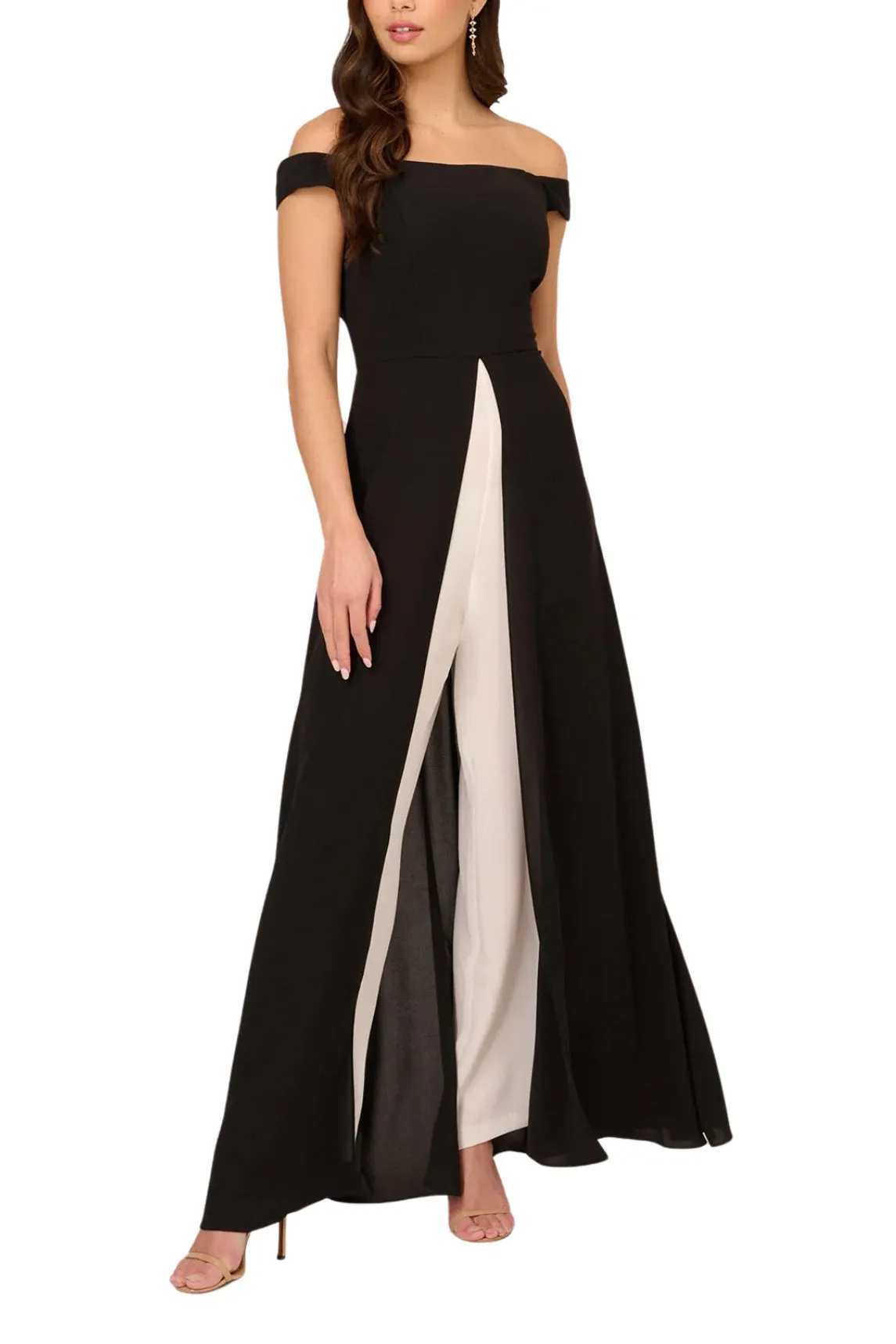 Adrianna Papell Off The Shoulder Wide Leg Jumpsuit - Wholesale