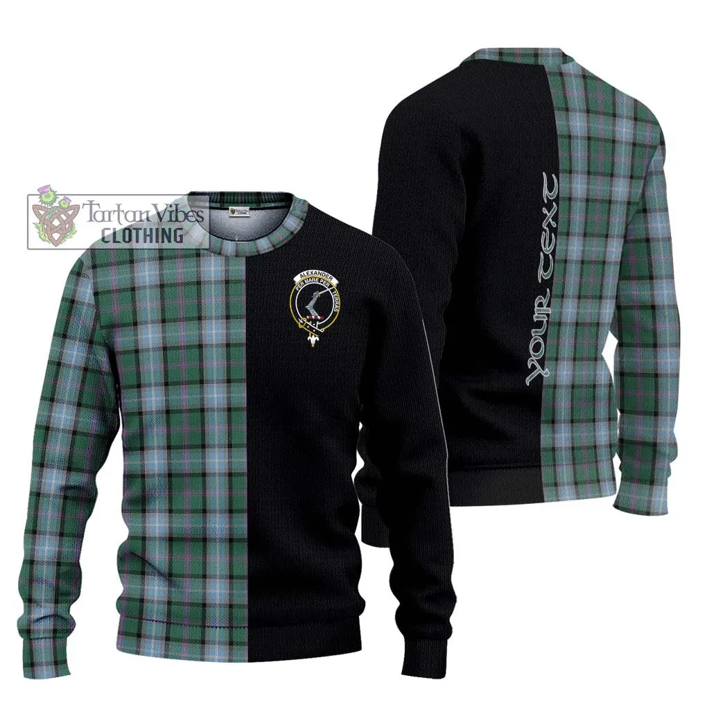 Alexander of Menstry Hunting Tartan Ugly Sweater with Family Crest and Half Of Me Style