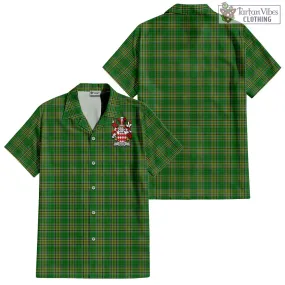 Allyn Irish Clan Tartan Short Sleeve Button Up with Coat of Arms