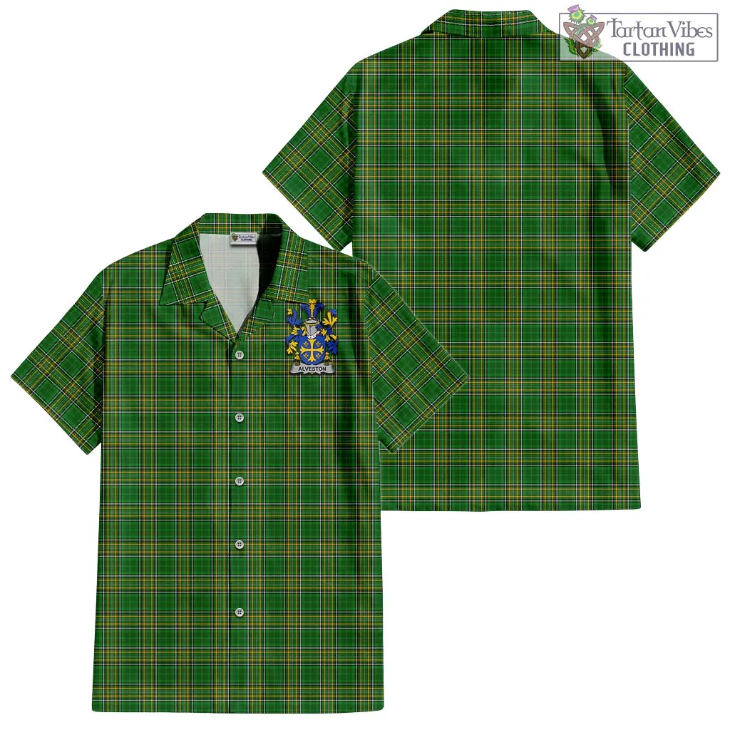 Alveston Irish Clan Tartan Short Sleeve Button Up with Coat of Arms