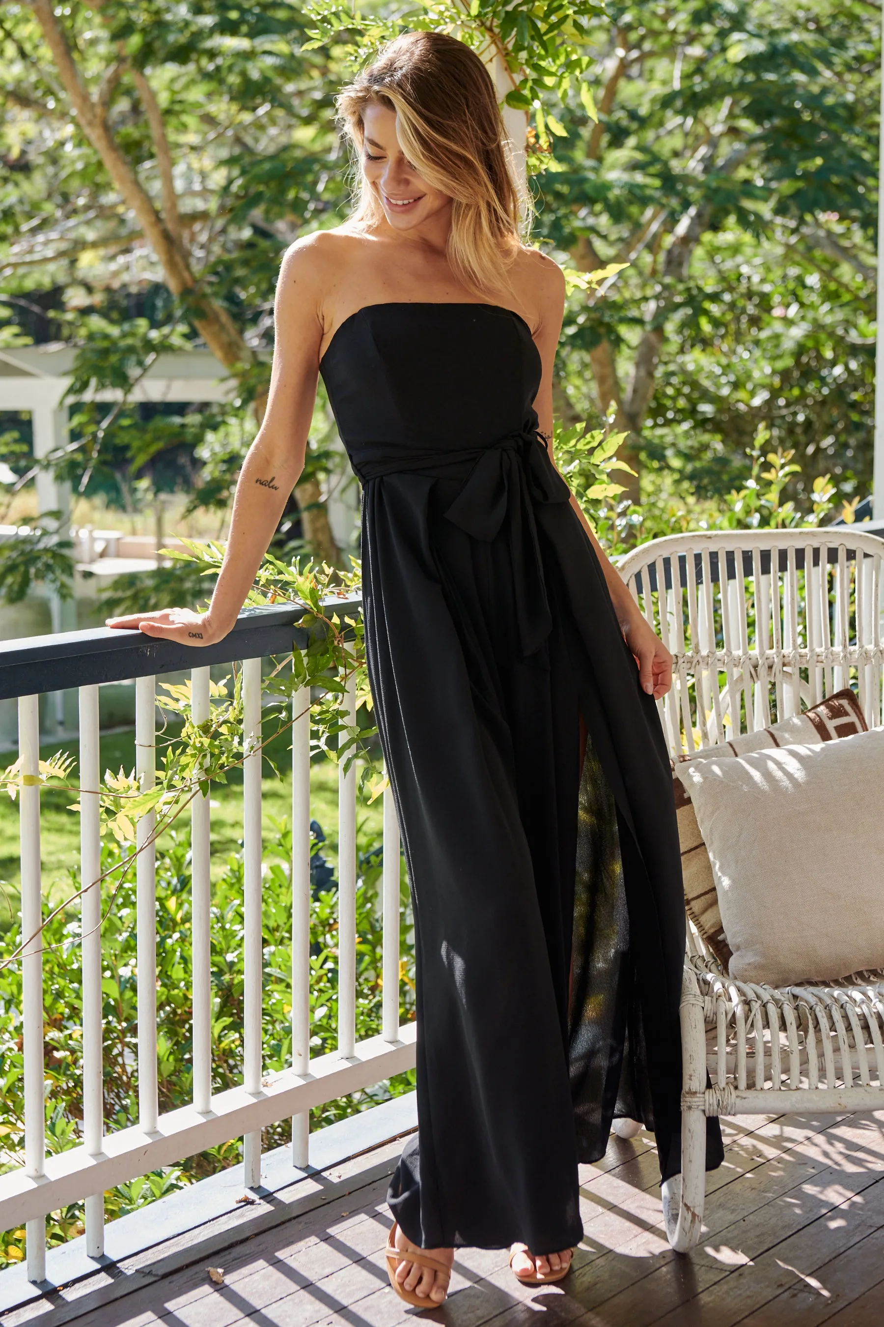 Arlet Strapless Black Strapless Jumpsuit