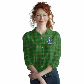 Atkins Irish Clan Tartan Women's Casual Shirt with Coat of Arms