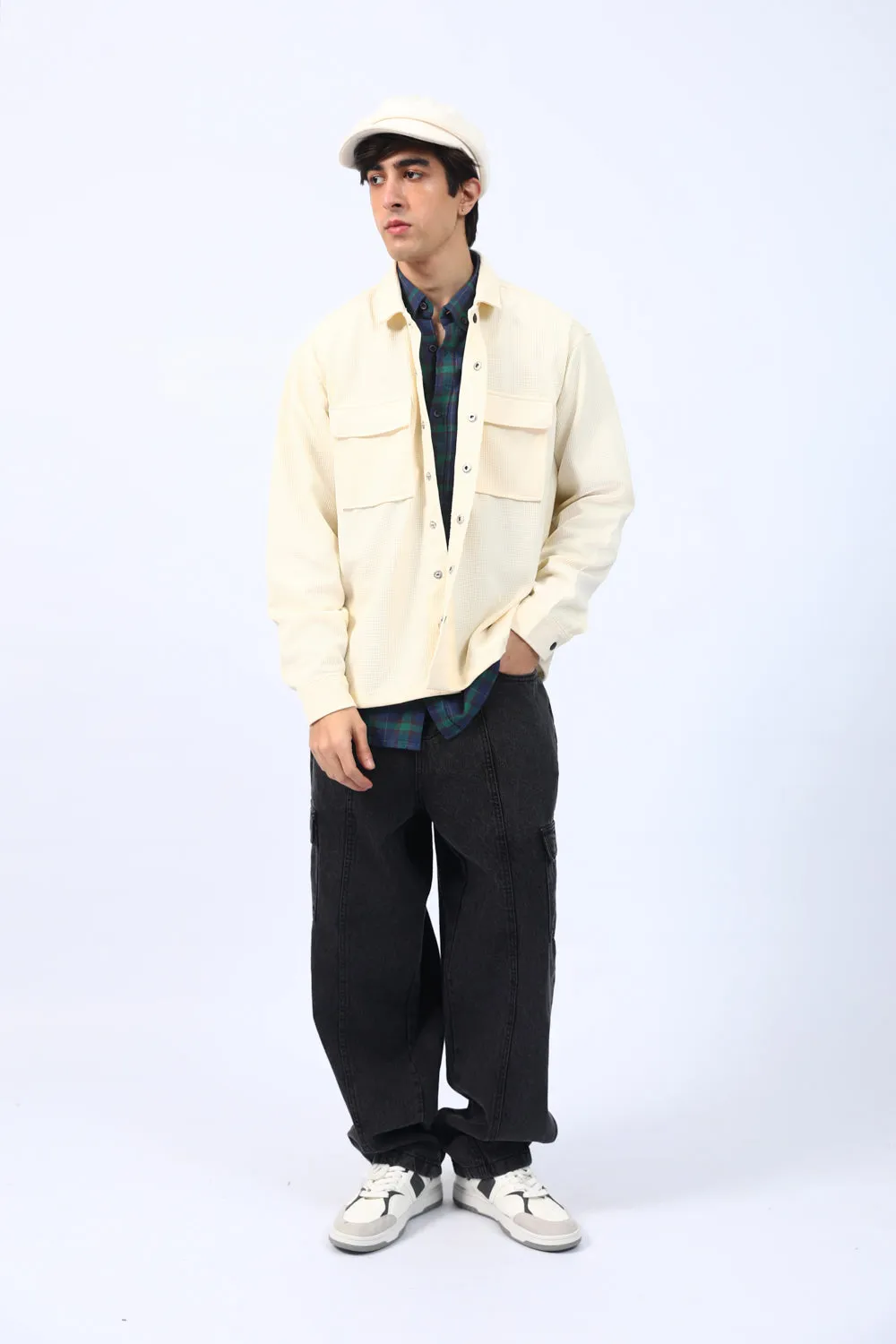 BAGGY FIT TEXTURED SHACKET