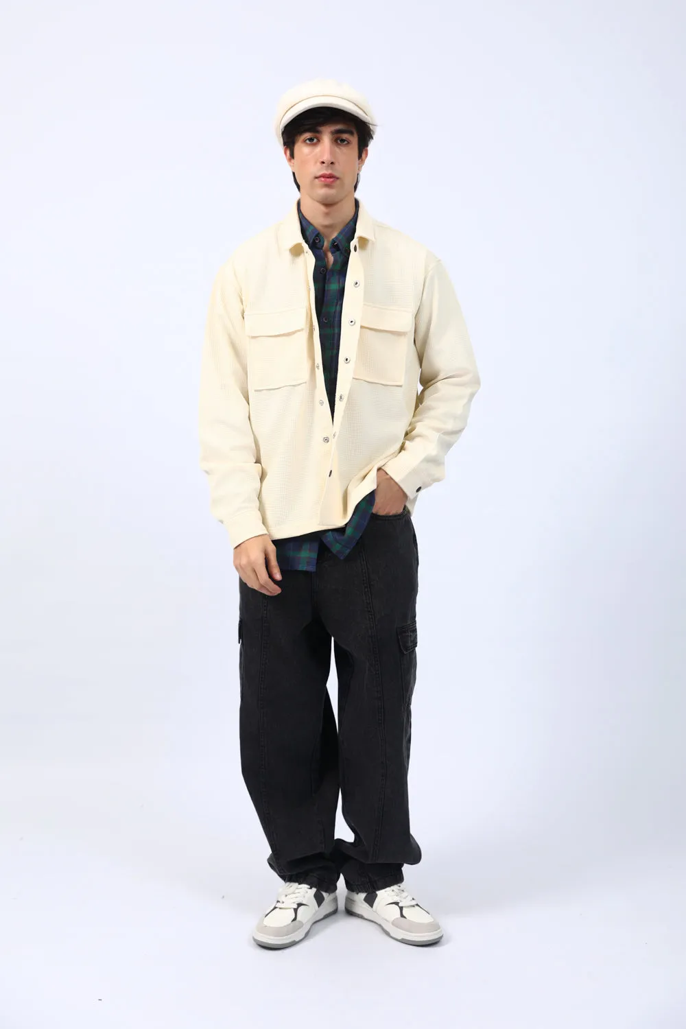 BAGGY FIT TEXTURED SHACKET