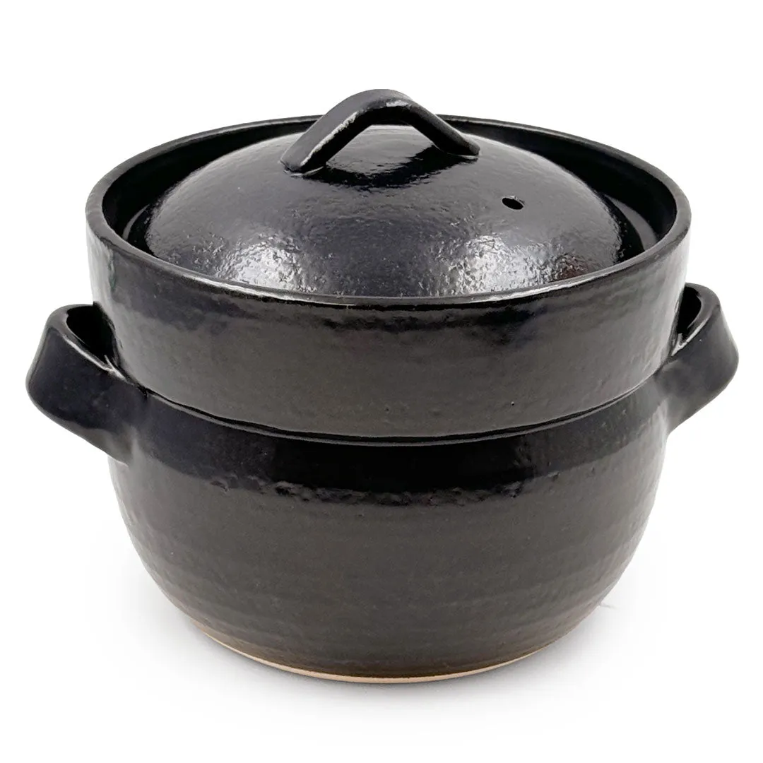 Banko Earthenware Double Lid Rice Cooking Pot 4 Cup