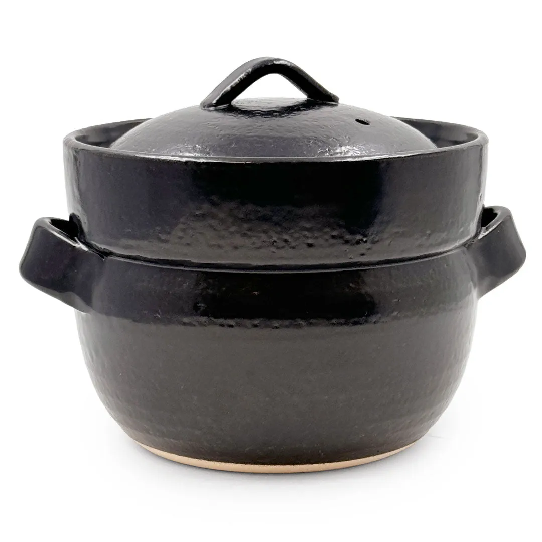 Banko Earthenware Double Lid Rice Cooking Pot 4 Cup