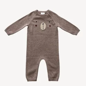 Bear Baby Jumpsuit in Cafe Latte