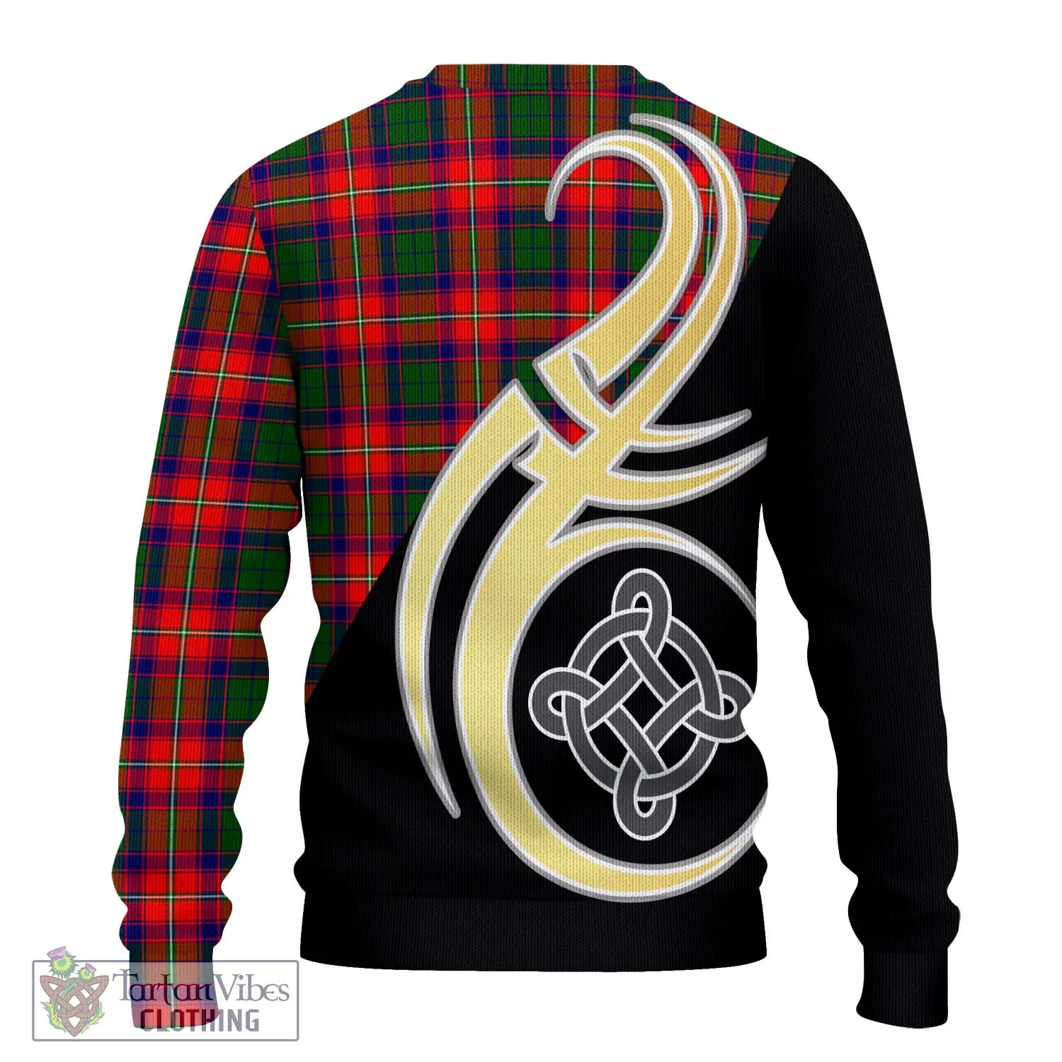 Belsches Tartan Ugly Sweater with Family Crest and Celtic Symbol Style