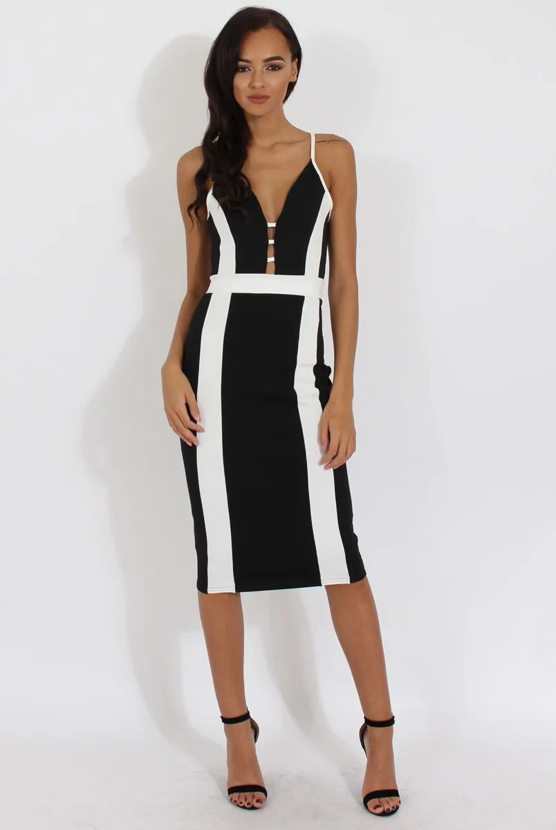 Black & White Panelled Midi Dress - Unity