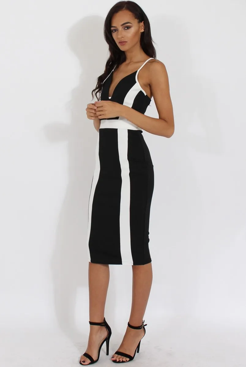 Black & White Panelled Midi Dress - Unity