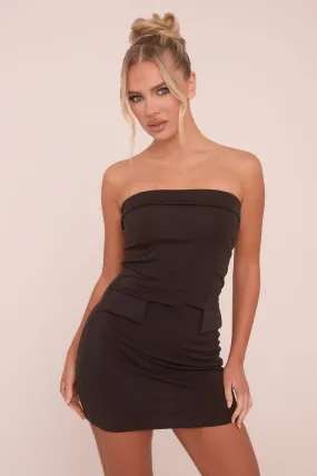 Black Bandeau Bodycon Mini Dress - Alexandra