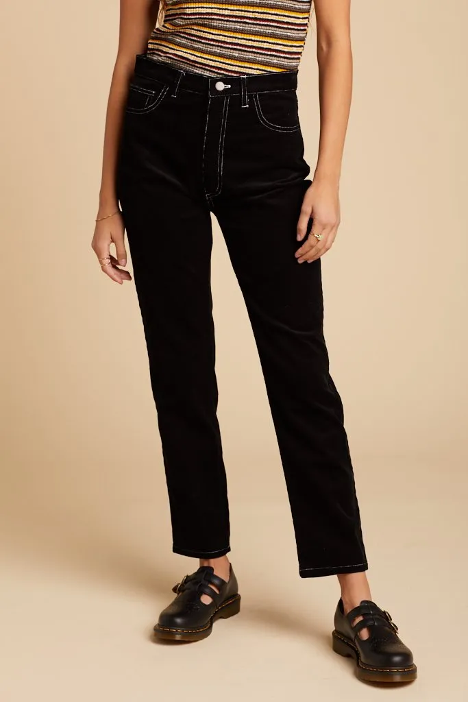 Black Cord Cowboy Pant