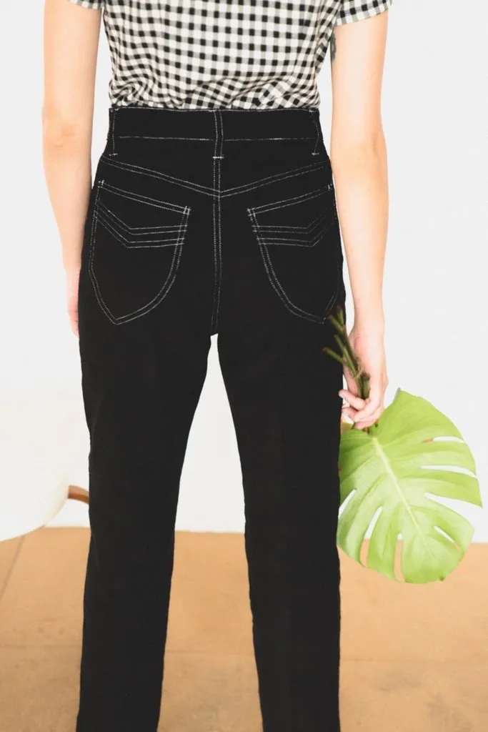 Black Cord Cowboy Pant