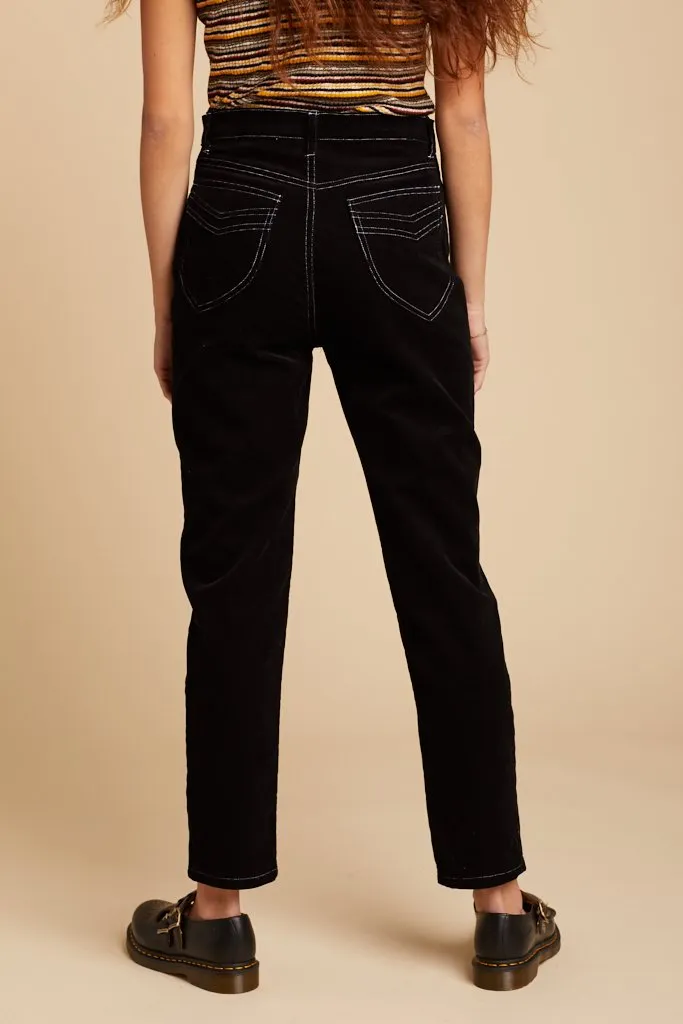 Black Cord Cowboy Pant