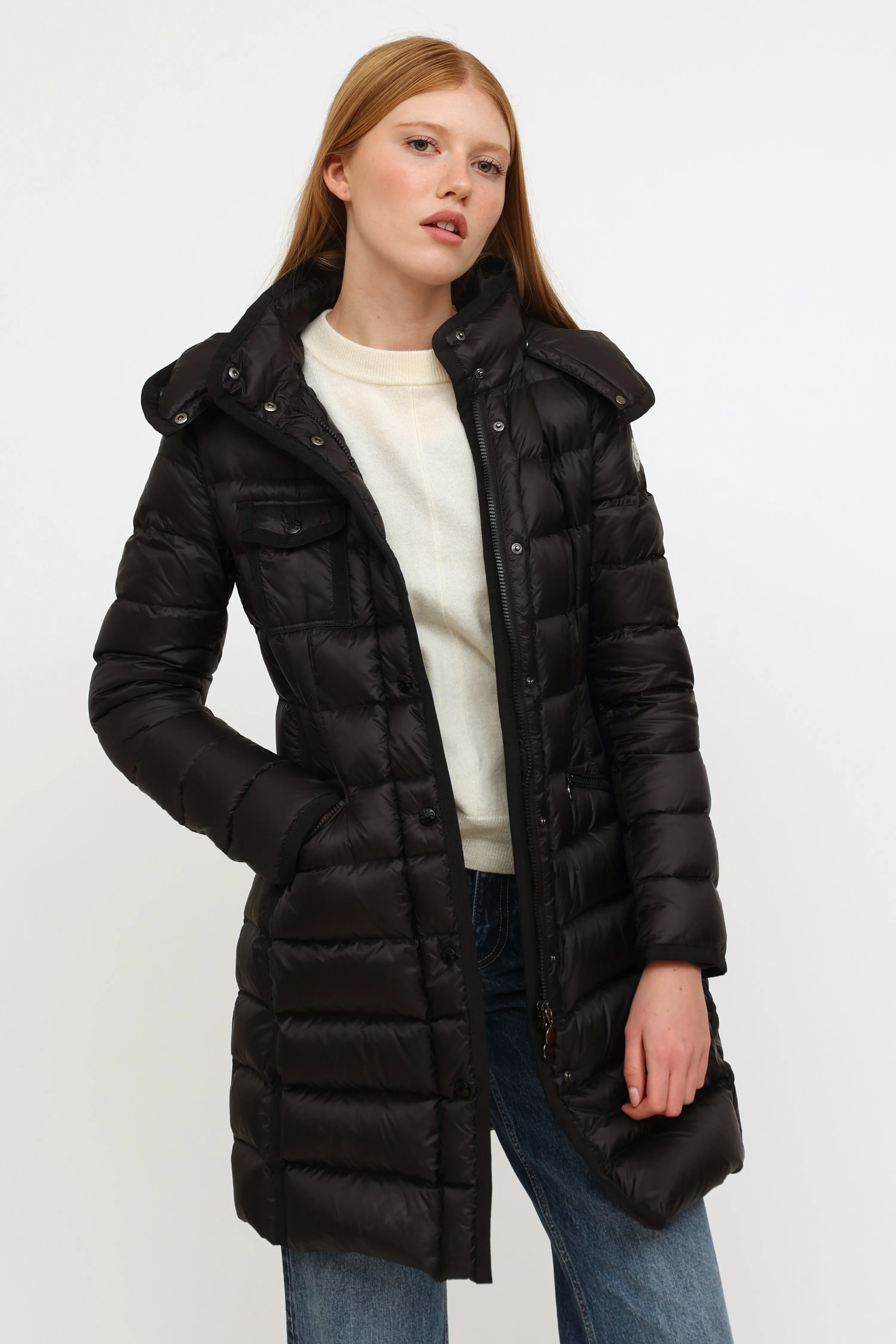 Black Hermine Down Coat