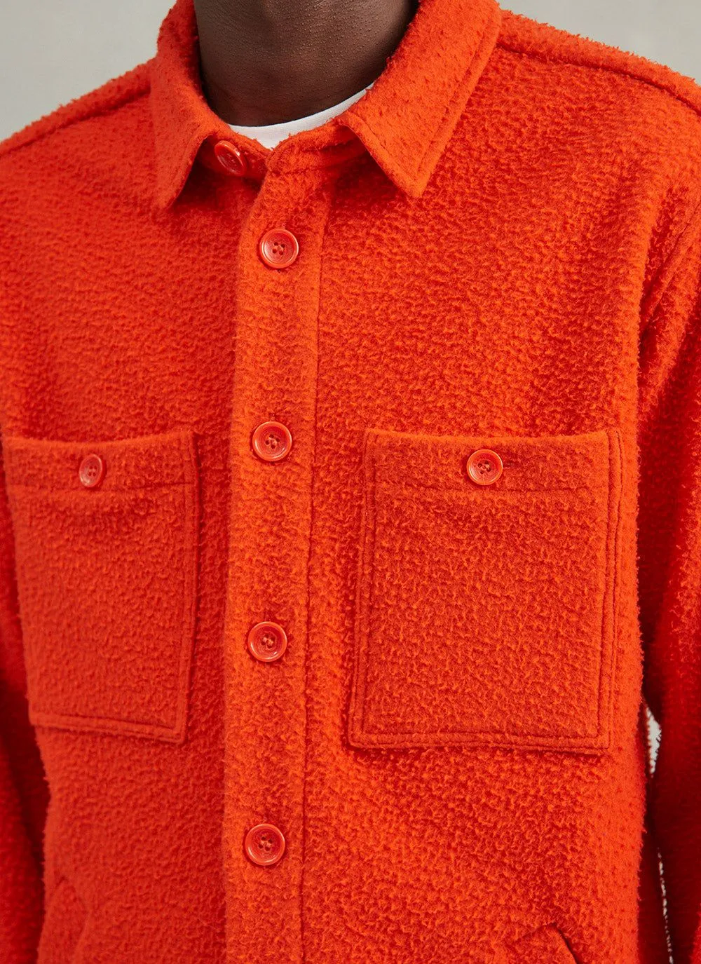 Blanket Overshirt | Casentino Wool | Orange