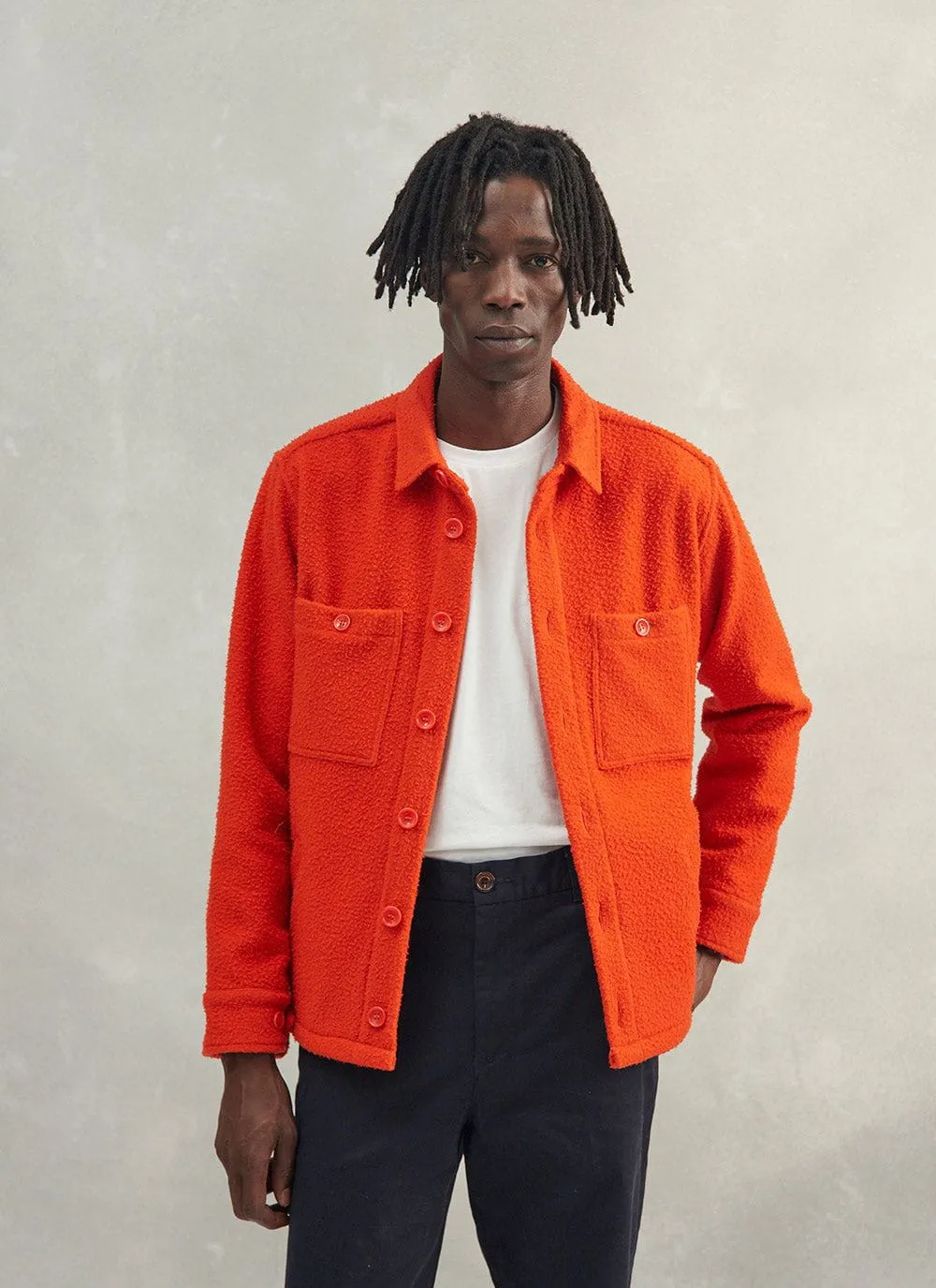 Blanket Overshirt | Casentino Wool | Orange