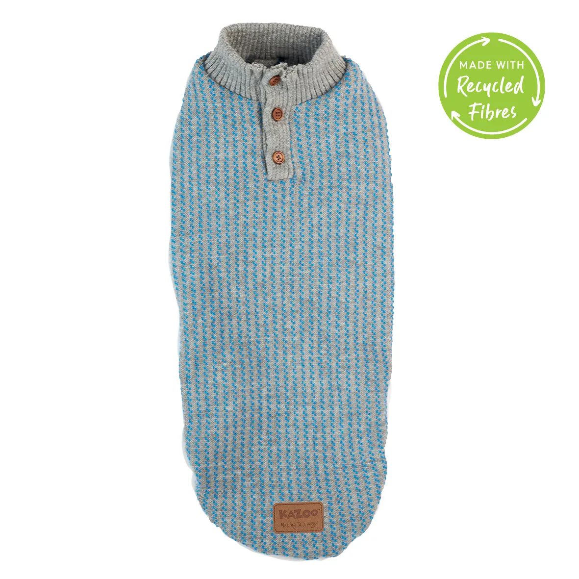 Blue Button Up Knit Dog Jumper