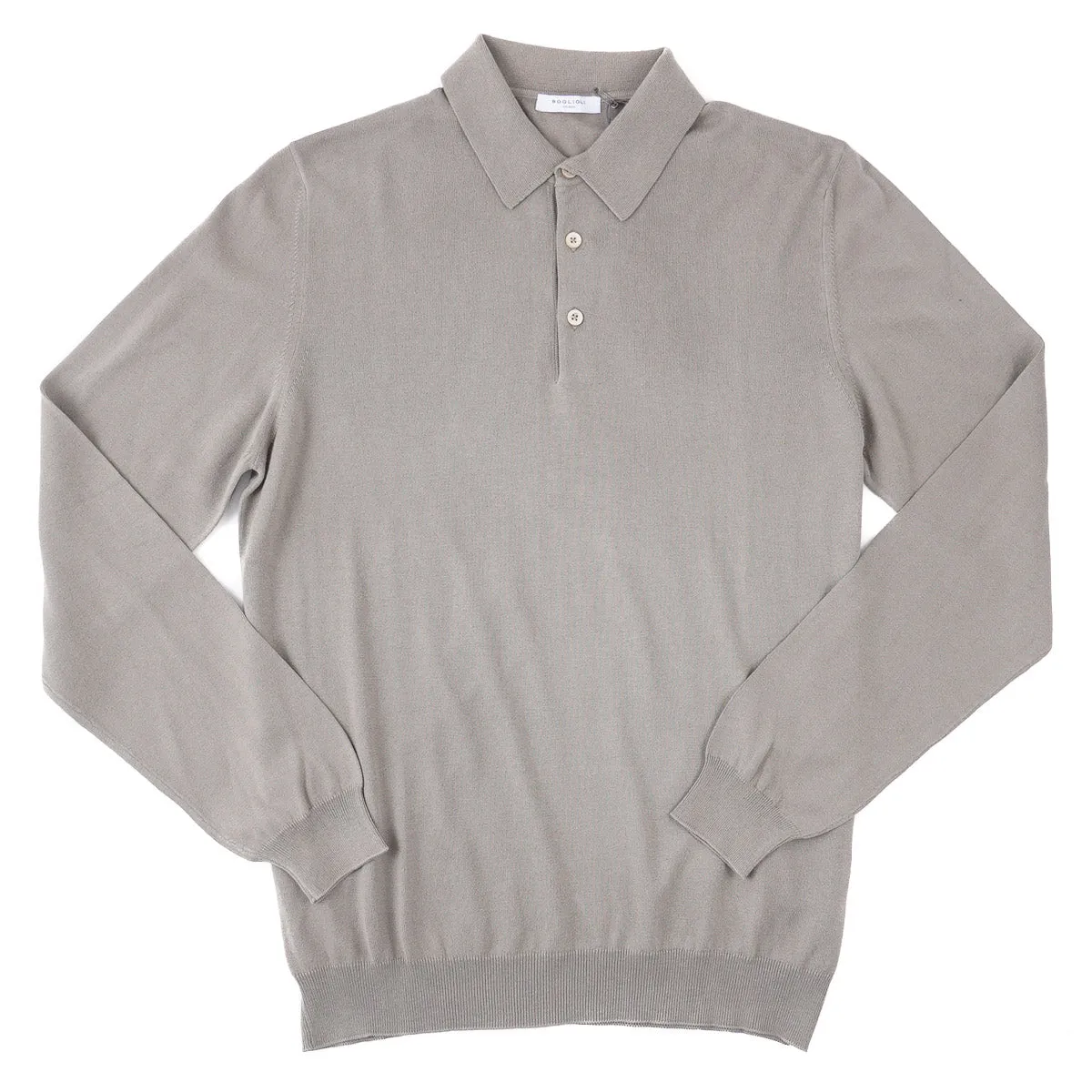 Boglioli Soft-Knit Cotton Polo Sweater