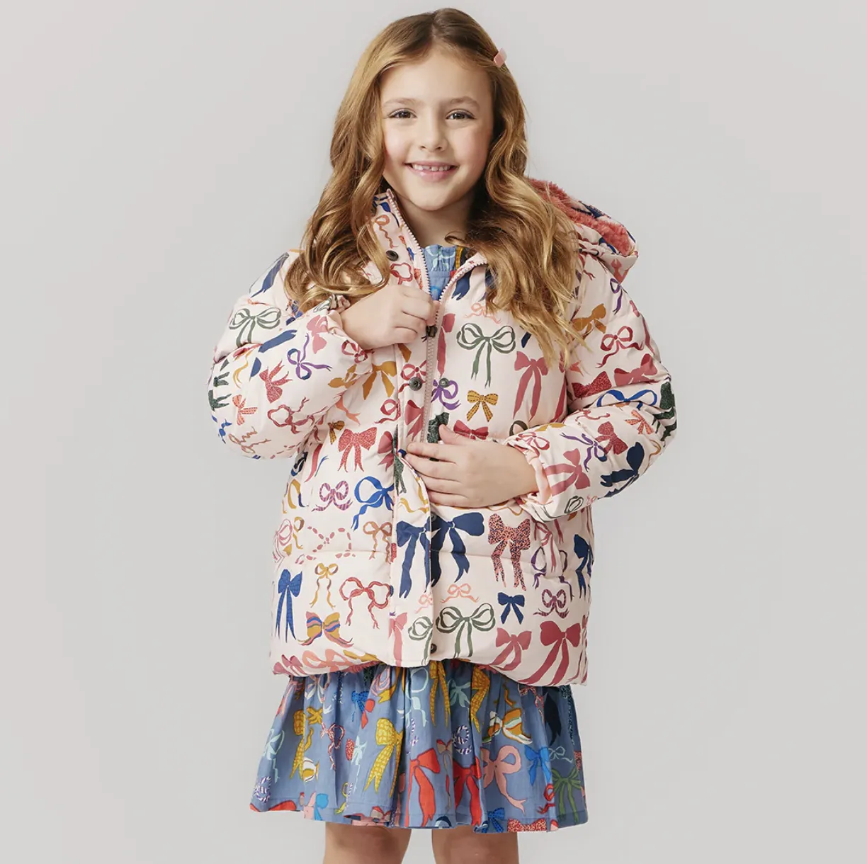 Bows on Bows Pink Puffer Coat