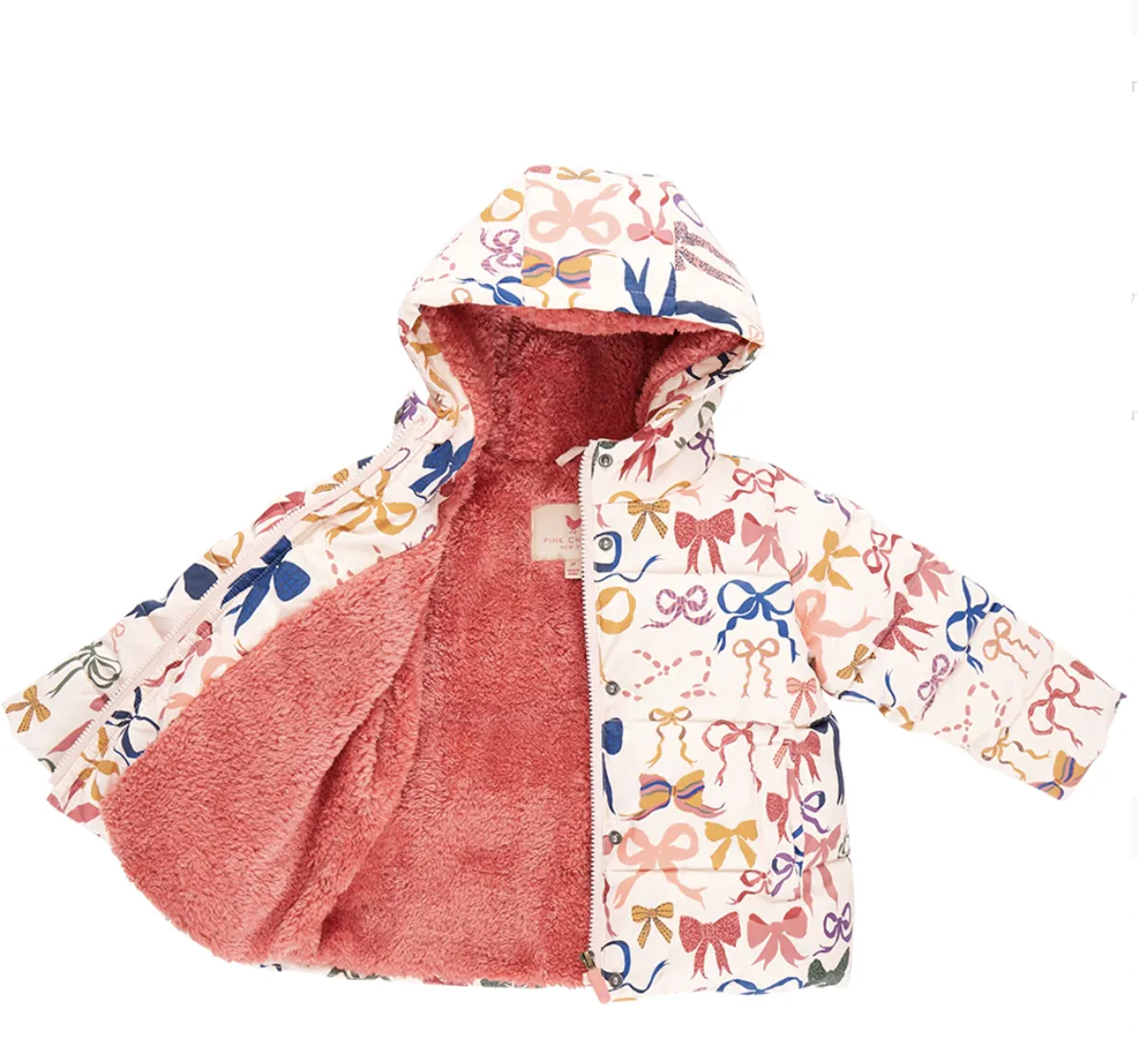 Bows on Bows Pink Puffer Coat