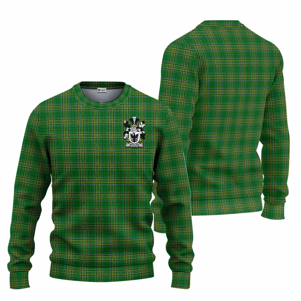 Boylan Irish Clan Tartan Knitted Sweater with Coat of Arms