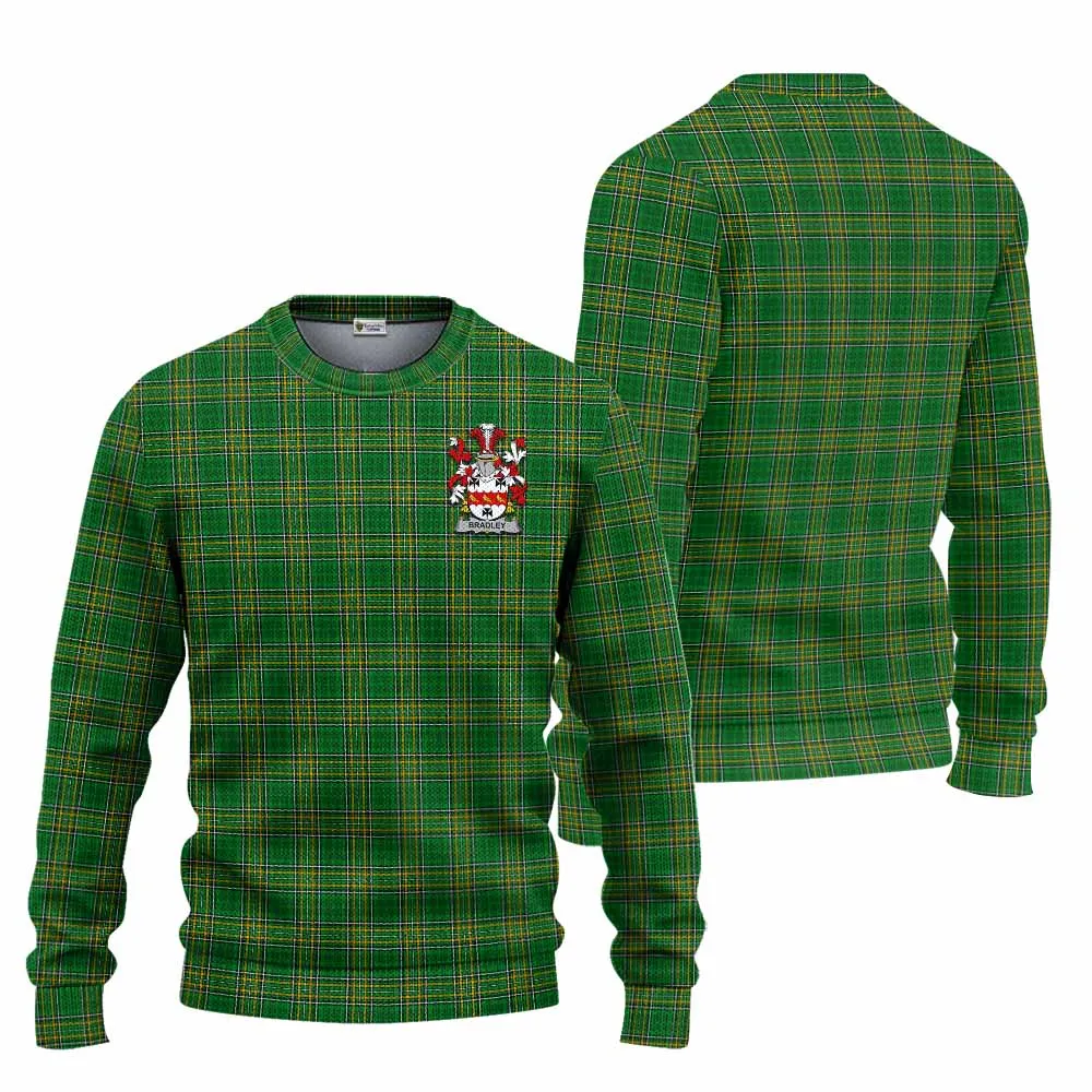 Bradley Irish Clan Tartan Knitted Sweater with Coat of Arms