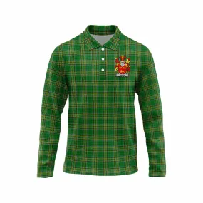 Brien Irish Clan Tartan Long Sleeve Polo Shirt with Coat of Arms