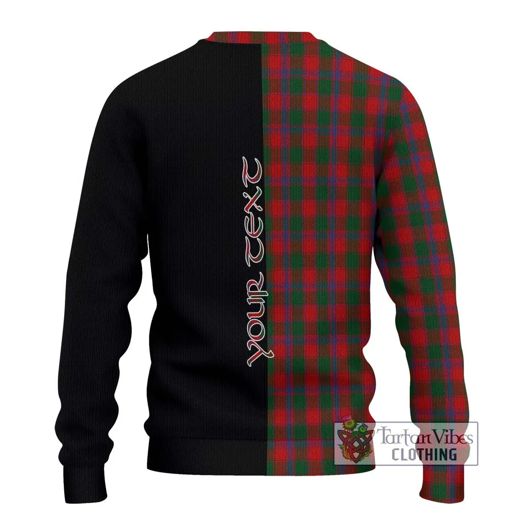 Bruce Old Tartan Ugly Sweater with Family Crest and Half Of Me Style