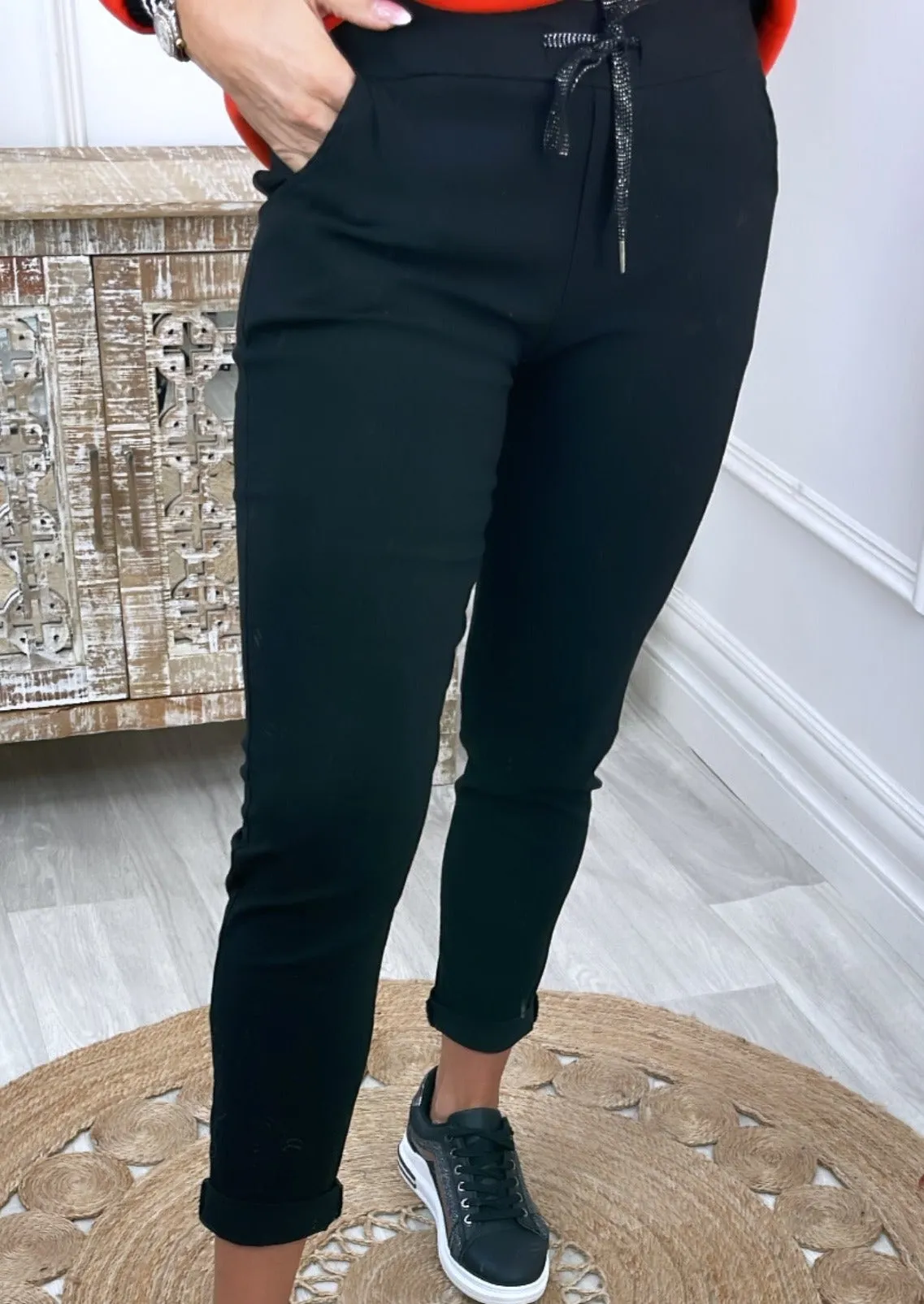 Caroline Black Chino Joggers