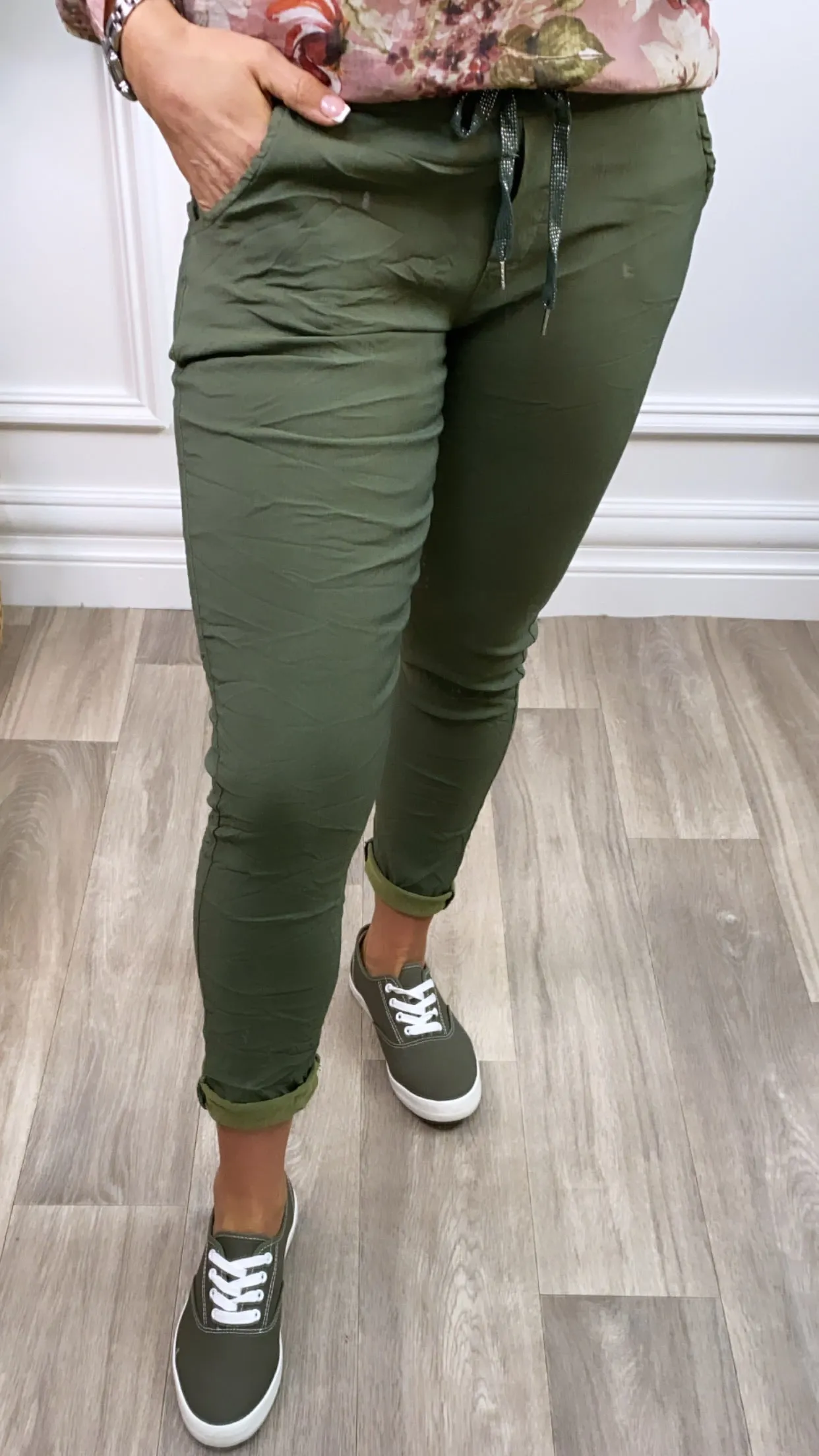 Caroline Khaki Chino Joggers