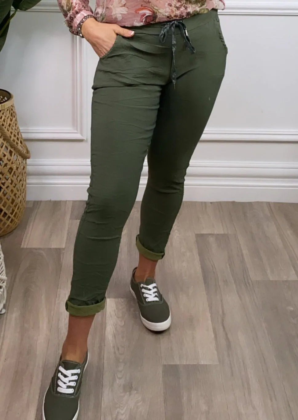 Caroline Khaki Chino Joggers