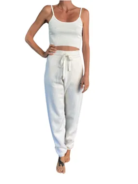 Casablanca Faux Rib Joggers white