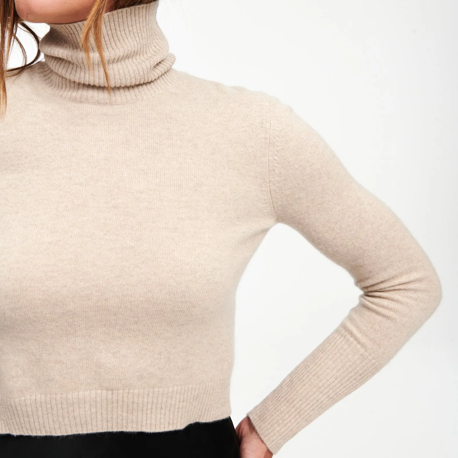 Cashmere Cropped Turtleneck