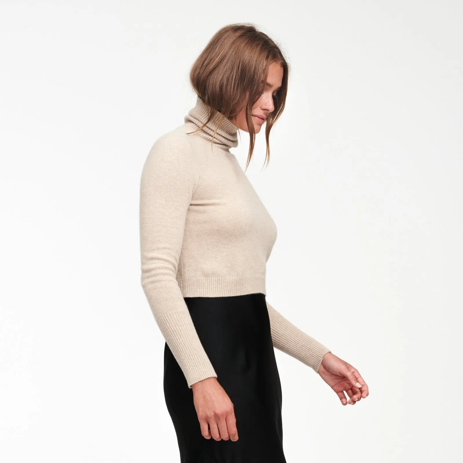 Cashmere Cropped Turtleneck