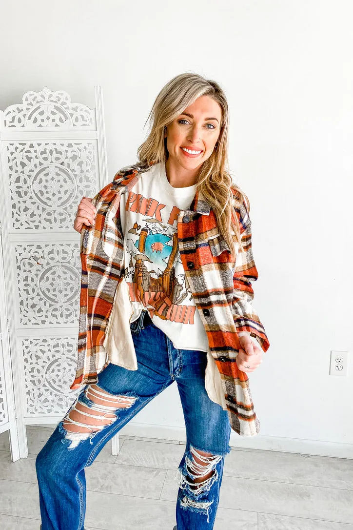 Charleston Rust Plaid Shacket