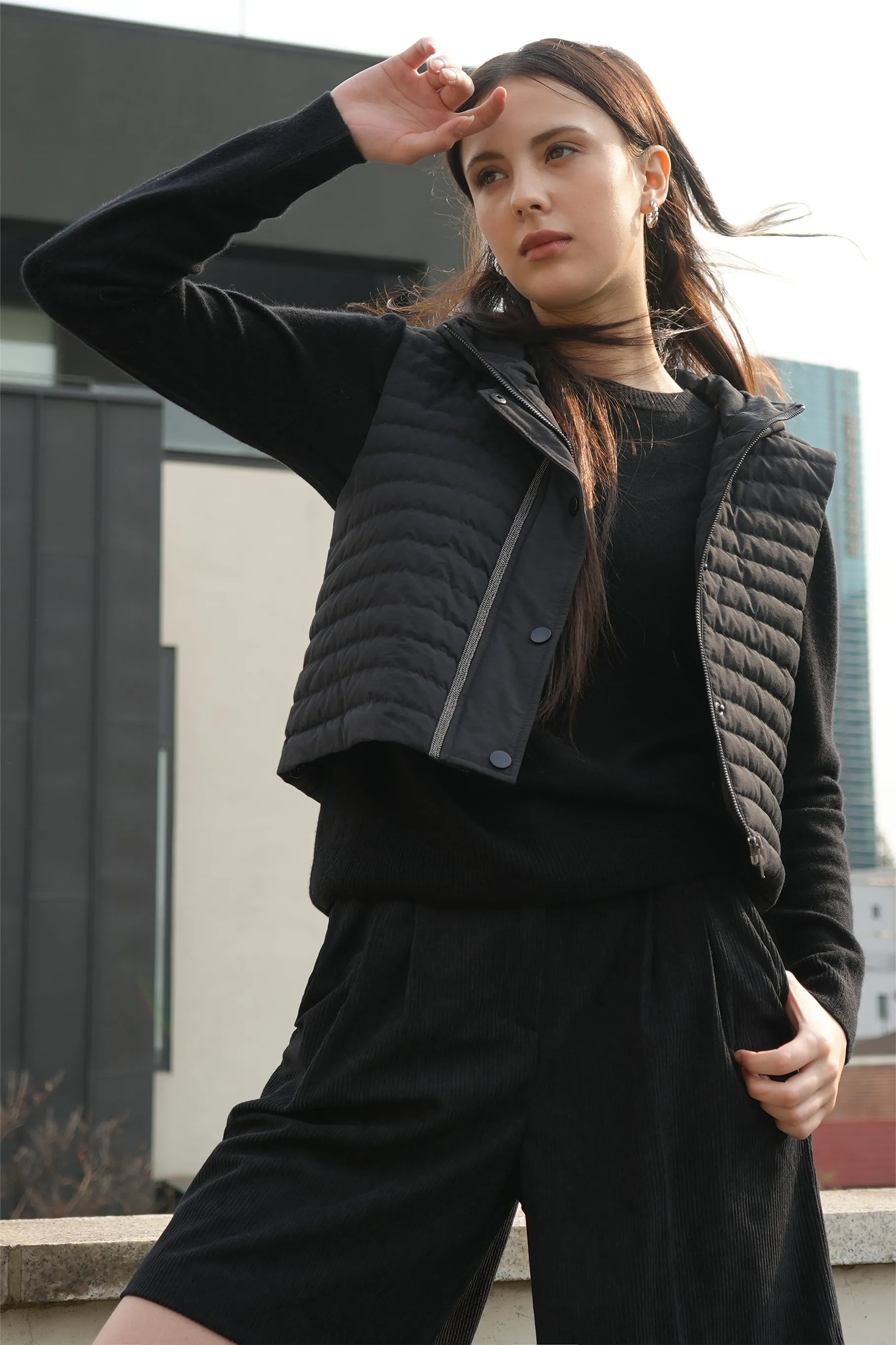 Charlotte Parka Vest, Black