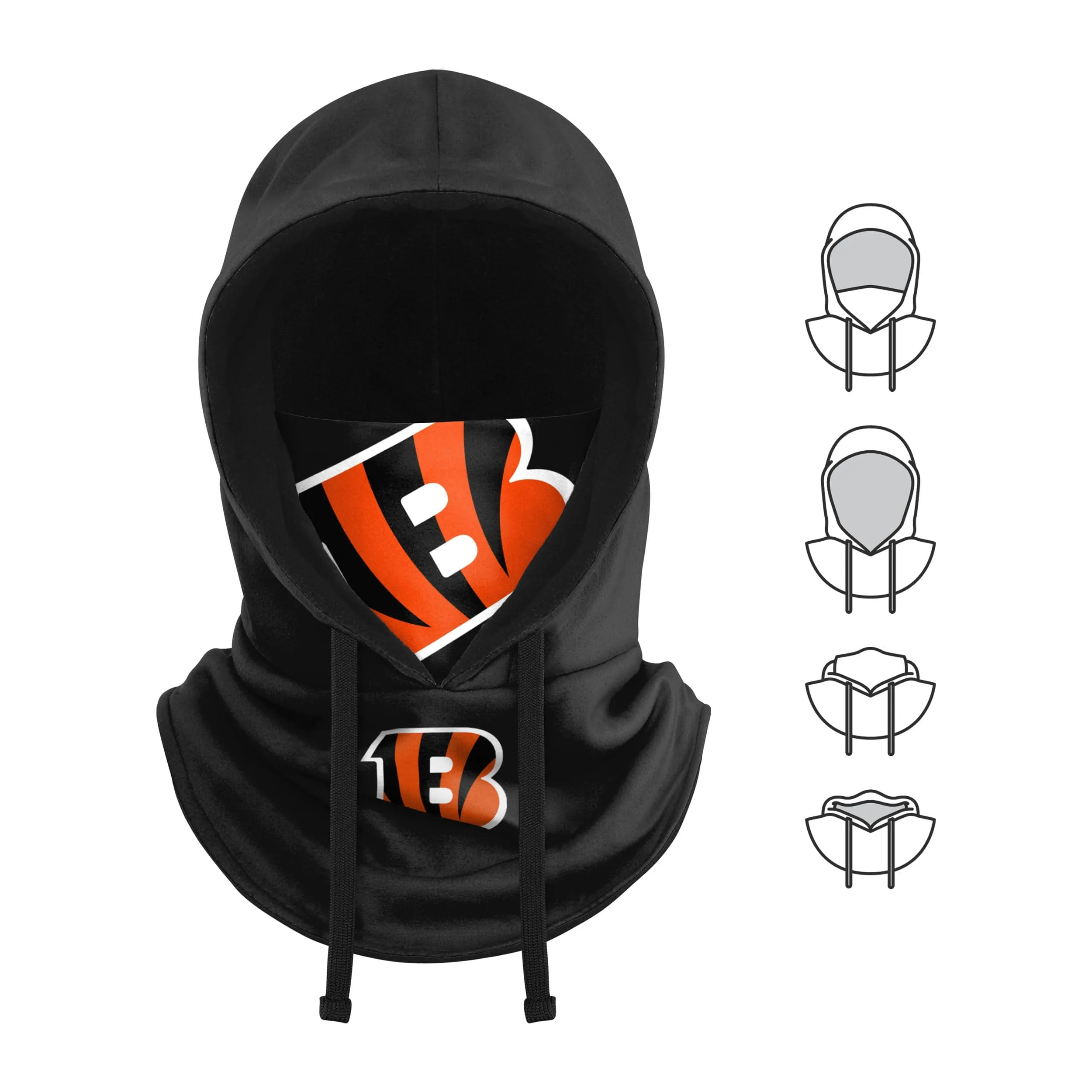 Cincinnati Bengals NFL Black Drawstring Hooded Gaiter