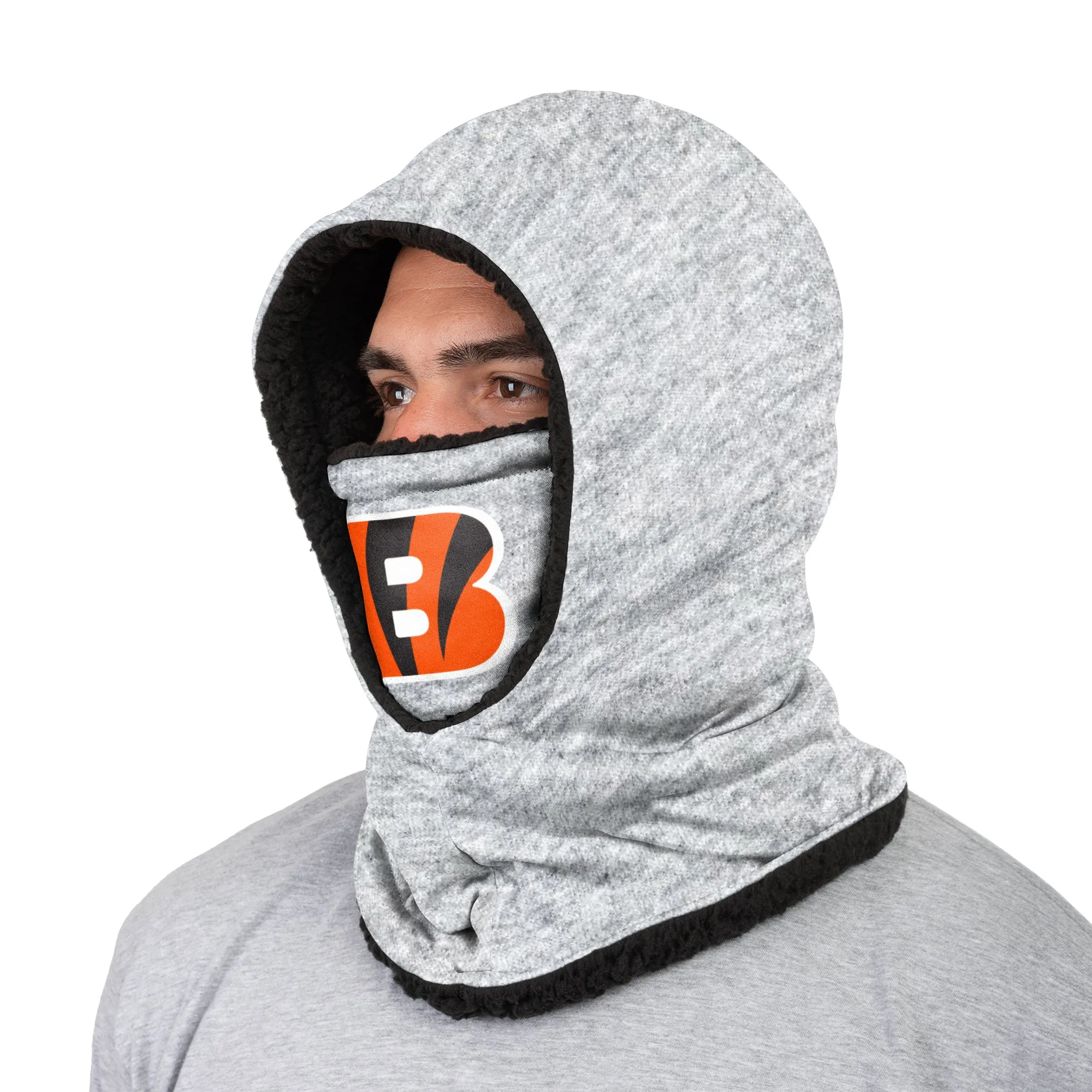 Cincinnati Bengals NFL Heather Grey Big Logo Hooded Gaiter