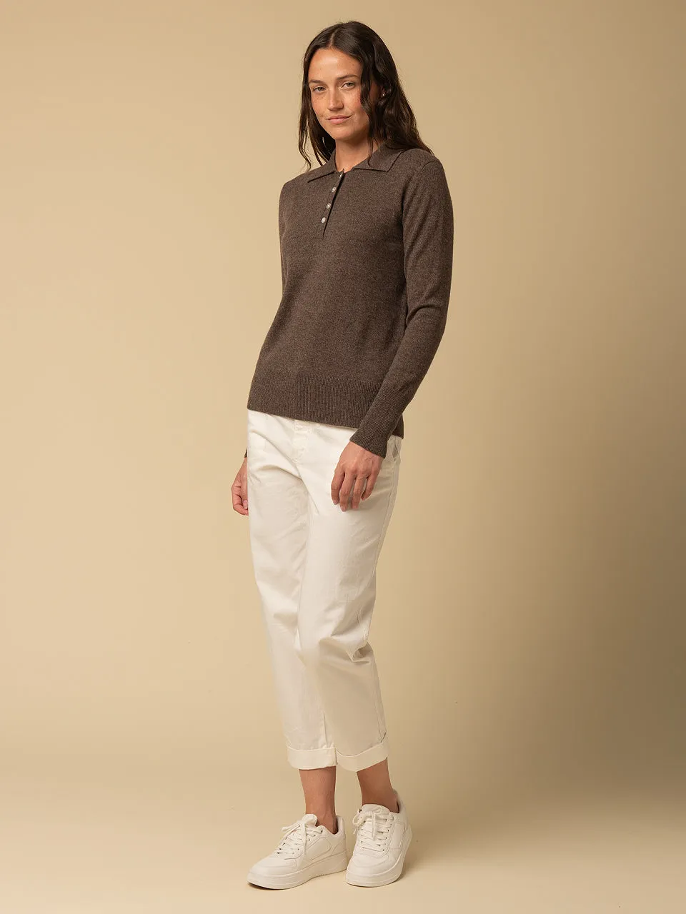 Classic Polo Sweater_Mocha